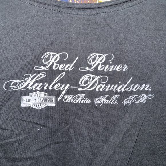 Y2K Harley Davidson Women’s Illinois Eagle Bedazzled Shirt Size Large - Picture 5 of 5